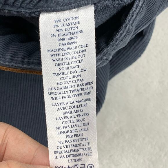 Faherty Stretch Corduroy Pants Mens 31 Faded Navy Lightweight Straight Leg 32x33 - Picture 12 of 12